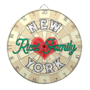 Rotes Herz NEW YORK Grüner benutzerdefinierter Tex Dartscheibe