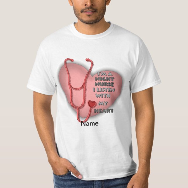 Rotes Herz Night Nurse T-Shirt (Vorderseite)