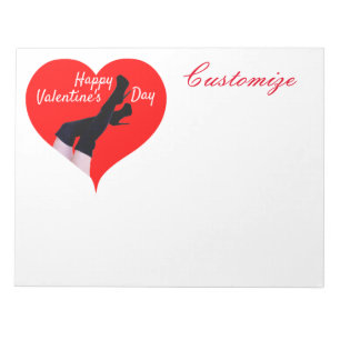 Rotes Herz Oberschenkelhohe Stiefel Valentine Thun Notizblock