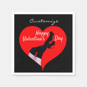 Rotes Herz Oberschenkelstiefel Valentine Thunder_C Serviette