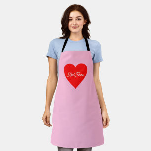 Rotes Herz Pastell Pink Personalisiert Schürze