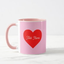 Rotes Herz Pastell Pink Personalisiert