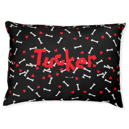 Rotes Herz Personalisierte Knochen Haustierbett