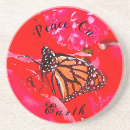 Rotes Herz Poinsettia Wasserfarbener Monarch Butte Getränkeuntersetzer