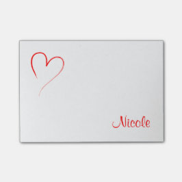 Rotes Herz Post-it Klebezettel