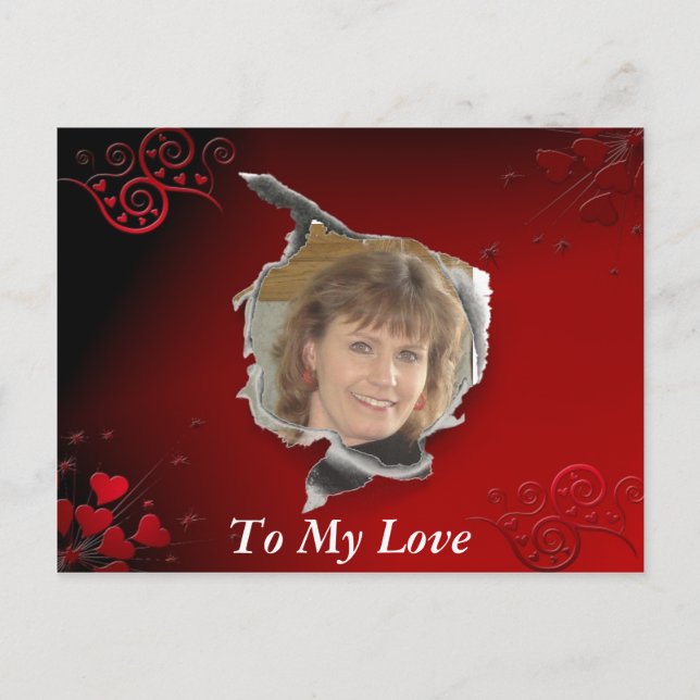 Rotes Herz Postkarte (Vorderseite)