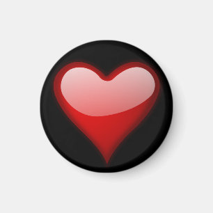 Rotes Herz-runder Magnet