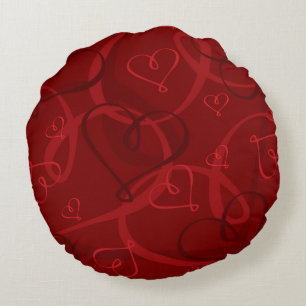 Rotes Herz Rundes Kissen