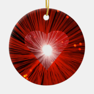 Rotes Herz Rundschmuck Keramikornament