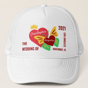 Rotes Herz, Schmetterling Funny Truckerkappe