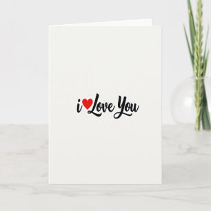 Rotes Herz Schrift Ich liebe dich Karte