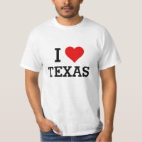 Rotes Herz-Shirt kundenspezifische Liebe-Texas des