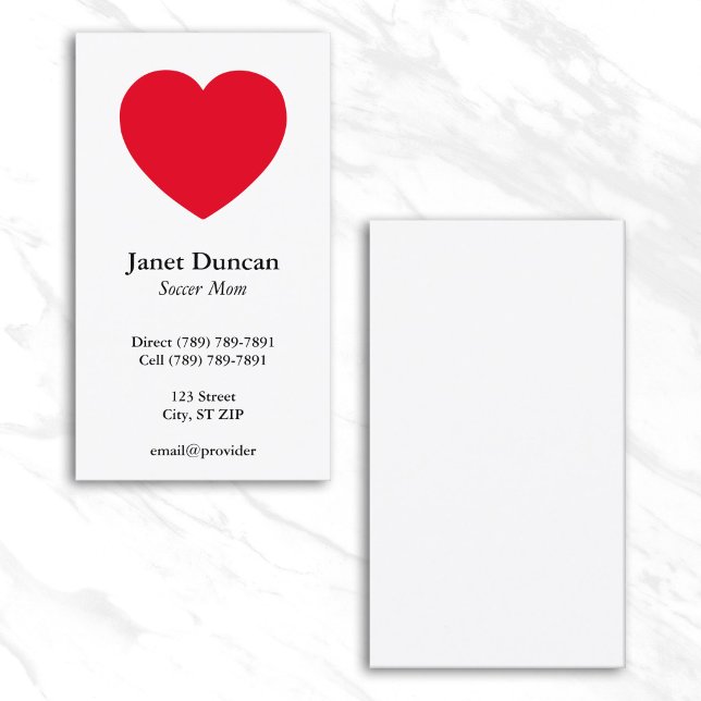 Rotes Herz Telefonnummerkarte (Red Heart Calling Card)