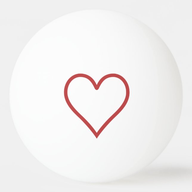 Rotes Herz Tischtennisball (Vorderseite)