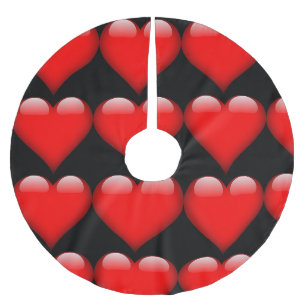 Rotes Herz Trendige Liebe Hochzeit Polyester Weihnachtsbaumdecke
