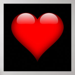Rotes Herz Trendige Liebeshochzeit Poster