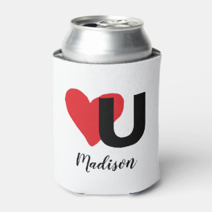 Rotes Herz U Liebe Valentinstag Mit Monogramm Name Dosenkühler
