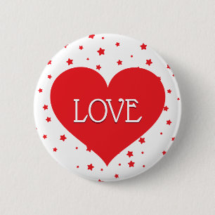 Rotes Herz und LIEBE im Herzen Button