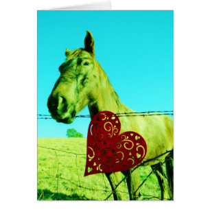 Rotes Herz und Pferd