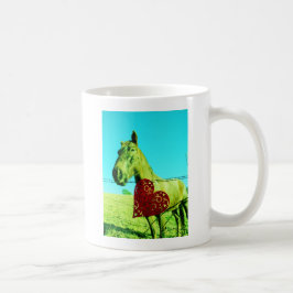Rotes Herz und Pferd Kaffeetasse