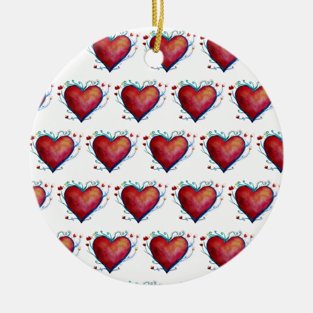 Rotes Herz, Valentine-Ornament Keramikornament (Vorne)