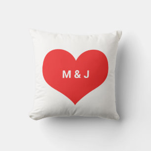 Rotes Herz Valentins Monogramm Anfangsbuchstaben B Kissen