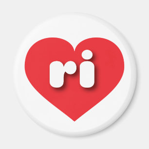 Rotes Herz von Rhode Island I Liebe ri Magnet