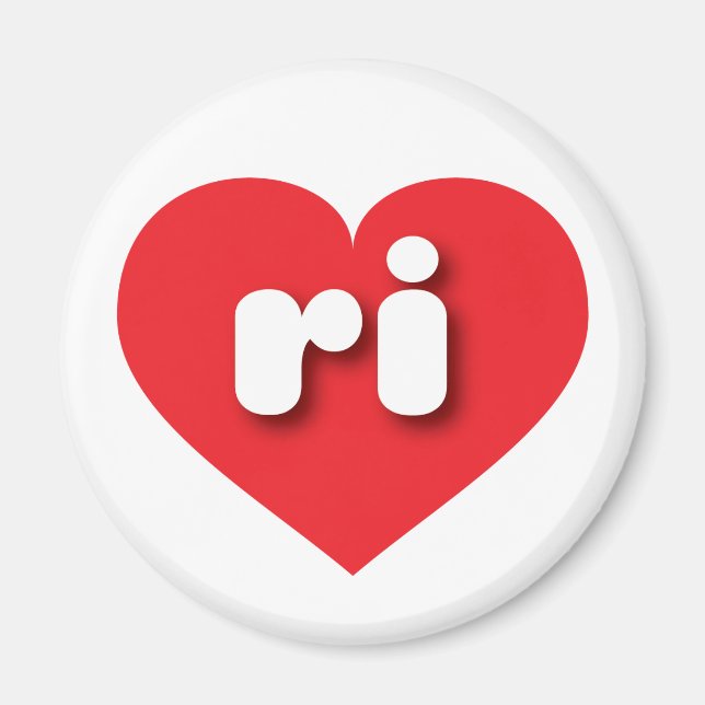 Rotes Herz von Rhode Island I Liebe ri Magnet (Vorne)