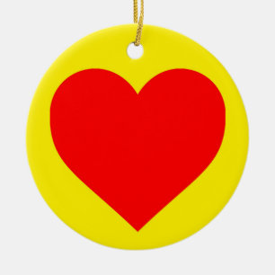 Rotes Herz Wärme Pop-Art  Keramik Ornament