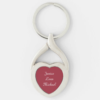 ROTES HERZ/WEISSER DRUCK/PERSONALISIEREN DIESEN HE SCHLÜSSELANHÄNGER