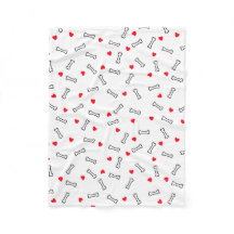 Rotes Herz Weißknochen Hund oder Hund Lover