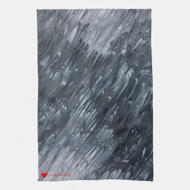 Rotes Herz White Black Minimal Original Garten Geschirrtuch (Vertikal)