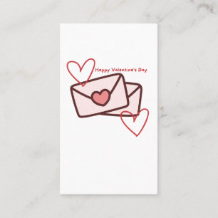 Rotes Herz zum Valentinstag Visitenkarte