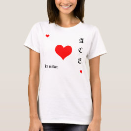 Rotes Herzass und Ashersteller im Text T-Shirt