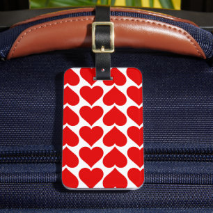 Rotes Herzen Muster, Romantisch, Liebe Gepäckanhänger