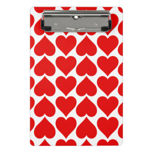 Rotes Herzen-Muster, Romantisch, Liebe Mini Klemmbrett