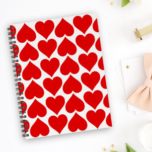 Rotes Herzen Muster, Romantisch, Liebe Notizbuch