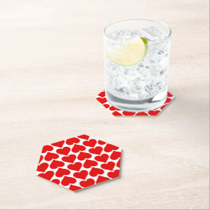 Rotes Herzen Muster, Romantisch, Liebe Untersetzer