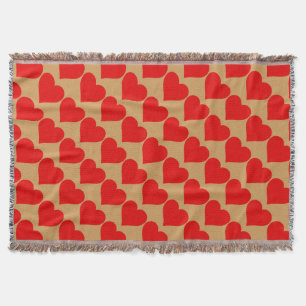 Rotes Herzform-Liebe Klassisch Minimalistisch Decke