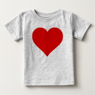 Rotes Herzform-Liebes-Klassiker-Minimalismus Baby T-shirt