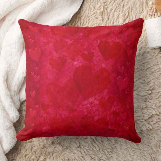 Rotes Herzklopfen Kissen (Decke)