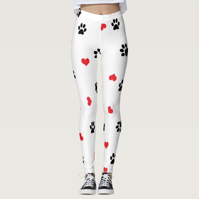 Rotes Herzmuster der niedlichen süßen klaren Leggings (Vorderseite)