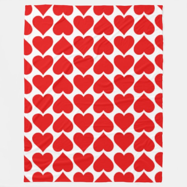 ROTES HERZPATTER FLEECEDECKE (Vorderseite)