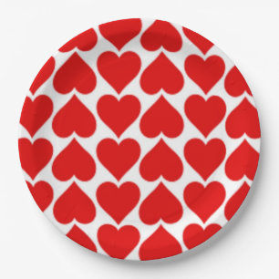 ROTES HERZPATTER PAPPTELLER