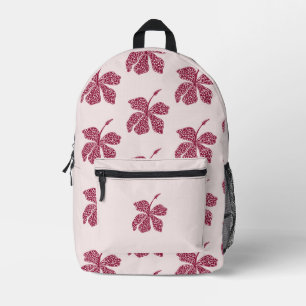 Rotes Hibiskus-Blumenmuster  Bedruckter Rucksack