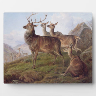 Rotes Hirsch in einer Hochlandlandschaft, 1872 (Öl Fotoplatte