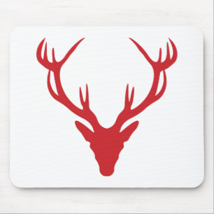 Rotes Hirsch-Kopf-Weihnachten oder Hirsch-Party Mousepad