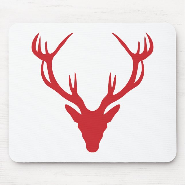 Rotes Hirsch-Kopf-Weihnachten oder Hirsch-Party Mousepad (Vorne)