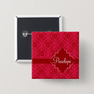 Rotes hochrotes Arabeske-Marokkaner-Grafikdesign Button