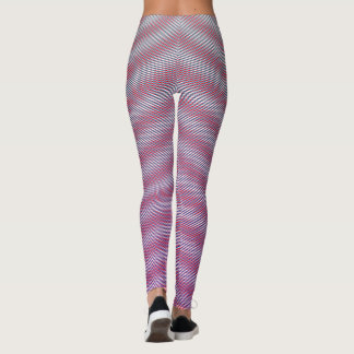Rotes, horizontales Moiré Streifen schwarz glänzen Leggings